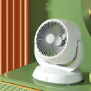 USB Oplaadbare Tafelventilator – 210° Breedhoek Wit