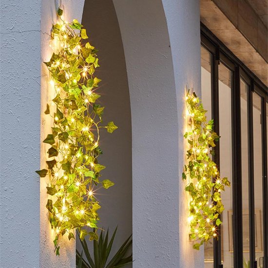 LED lichtsnoer esdoornblad 10m 100 lampjes op batterij