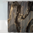 Unikorf Waterdicht Marmer Douchegordijn Zwart/Goud