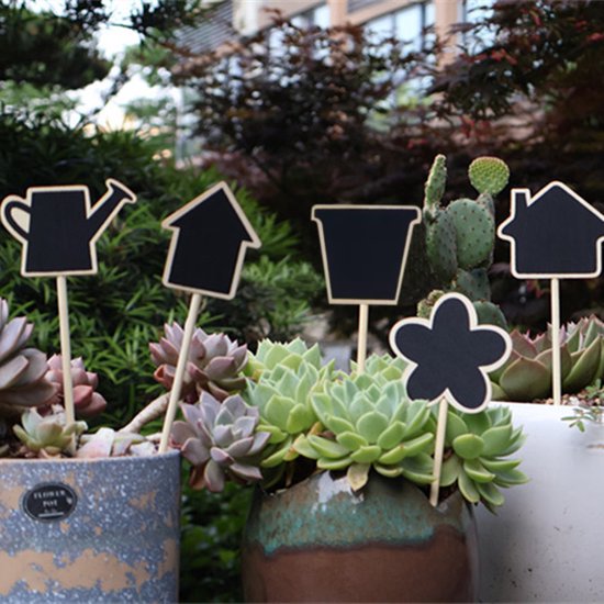 10 Stuks Creatieve Mini Zwarte Borden - Plantenstekers Planten Labelen- Decoratieve Tuinlabels voor Planten en Kruiden