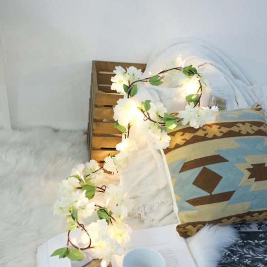 Led lichtketting wit hortensia 2 meter 20 lichts