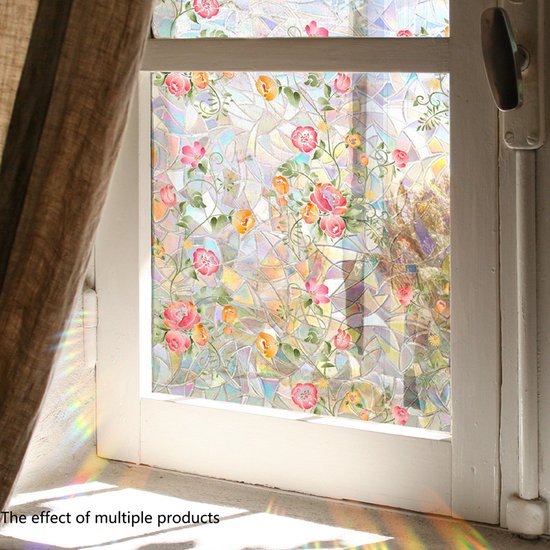 Statische Raamfolie PVC 40x100cm - Planten/Bloemen, Privacy