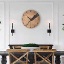 Creatieve, eenvoudige houten wandklok-30 cm diameter