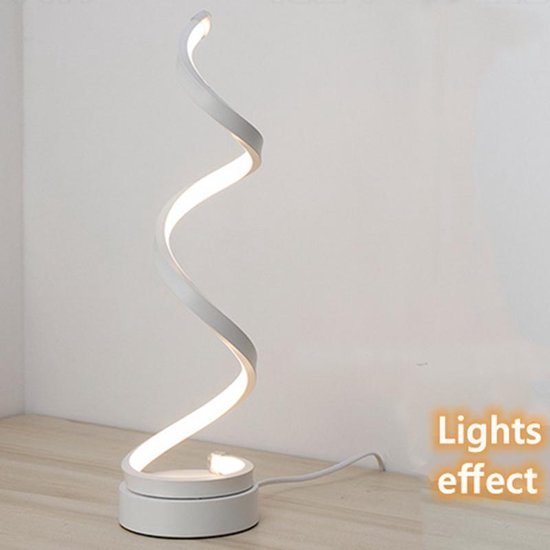 Elegante LED tafellamp - Spiraalvormig design - Wit
