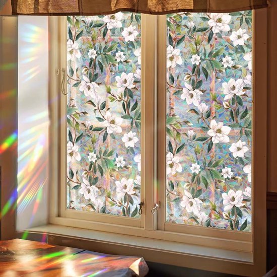 PVC glasfolie bloemen 40x100 cm - Zelfklevend, Privacy & UV
