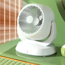 USB Oplaadbare Tafelventilator – 210° Breedhoek Wit