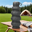 Siliconen opvouwbare waterfles beker zwart 500ml-1000ml