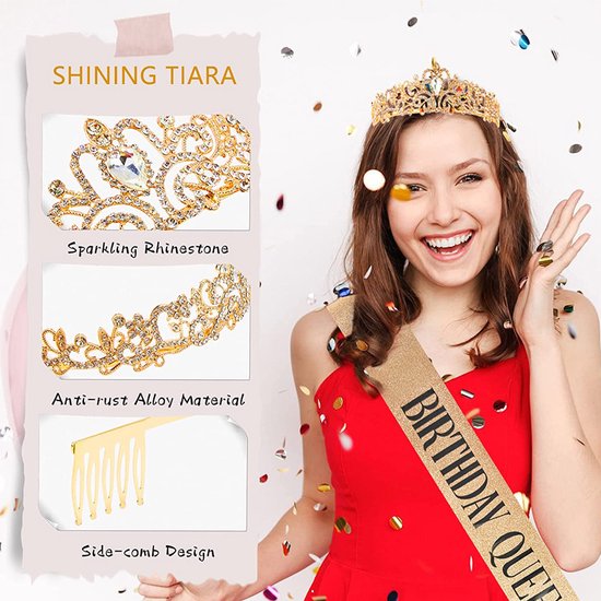 Betoverende Gouden Diadeem Kroon met Zijdelingse Kammen