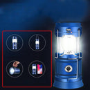 Multifunctionele Solar LED Campinglamp met Handvatten - IP10 - USB-lader en Powerbank-blauw