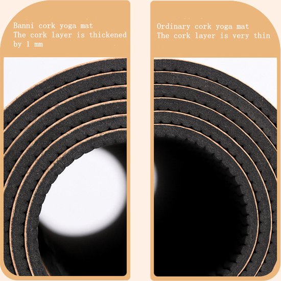 Yogamat kurk TPE 183x66x0,5 cm - biologisch afbreekbaar