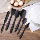 6 stuks Silliconen Spatel set -Pannenlikker - BPA vrij-Spatel voor de keuken-zwart