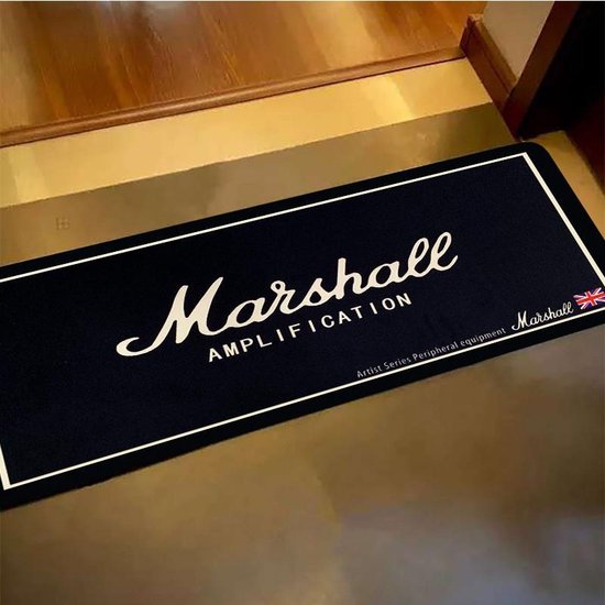 TDR - Lange strip vloerkleed gitaar thema - Anti-slip vloerkleed -zwart 40 * 120cm