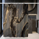 Unikorf Waterdicht Marmer Douchegordijn Zwart/Goud