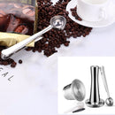 5 delige Herbruikbare RVS Nespresso Capsule Set met Tamper, Afsluitclip, Maatschep en Reinigingsborstel - Compleet en Duurzaam Koffiezetplezier