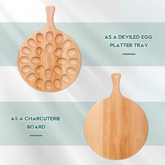 Houten Serveerplank & Eierhouder – 24 Eieren