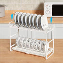 Multifunctioneel Metalen Afdruiprek met witte opvangbak-Kast Organizers-afwasrek-wit