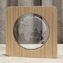 Houten Tafellamp / Nachtlamp - LED - 3D - Wereldbol figuur