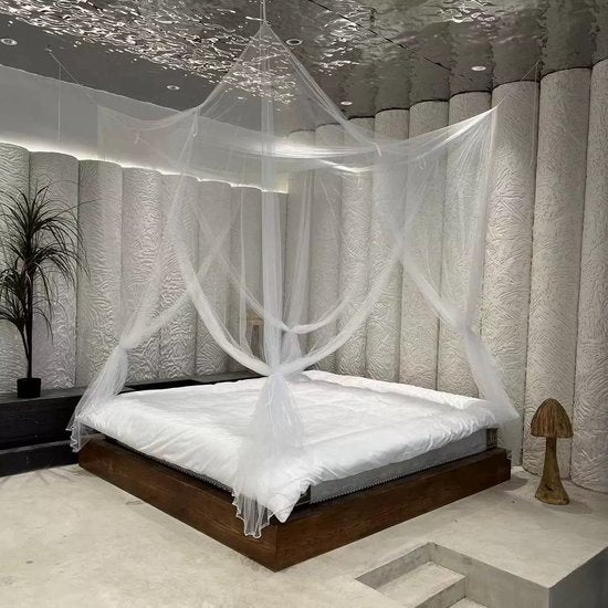 Vierkante klamboe 4-deuren wit 210x240x190 cm