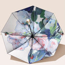 TDR-Opvouwbaar bloem paraplu - Zonbescherming Anti-Uv UPF50 + -Windproof- Stevig paraplu met diameter van 97 cm