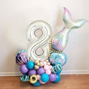 TDR-Digitale Zeemeermin Ballon Set 8 jaar -themafeest-Kinderfeestje-Decoratie set