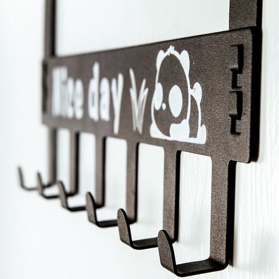Deurkapstok Met 6 Haken-Deurhanger-Kapstok Hangend -zwart
