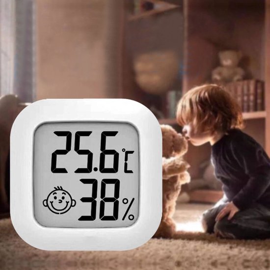 2-in-1 Mini Digitale Hygrometer - Temp & Vocht, Wit
