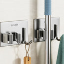 Unikorf 2 stuks RVS Bezem-/Mophouder - Zelfklevend