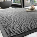 Geruit antislip deurmat droogloopmat 60x90 cm donkergrijs