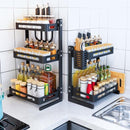 TDR - Multifunctioneel Staande Keukenrek of multifunctioneel organiser - 3 laags - Zwart