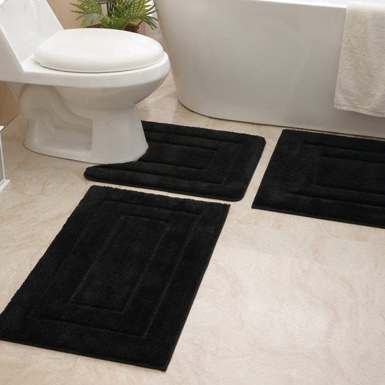 Absorberende Badmat 40x60cm Zwart - Antislip, Extra Dik