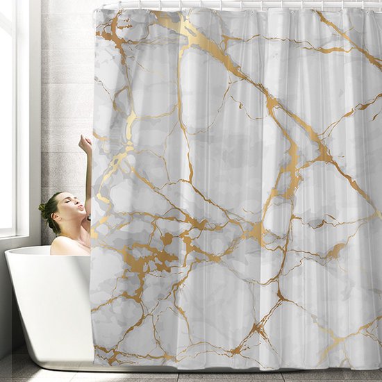 Waterdicht douchegordijn marmerpatroon - Luxe en Dik
