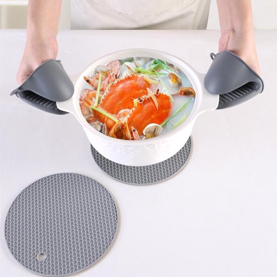 Unikorf XL Warmte-Siliconen Handschoenen 7-delig - Grijs