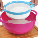 8-delige-Multifunctionele groentewasmand poederzeef -Afdruipmand-Meng en Maatkommen-stapelbaar-Beslagkommen