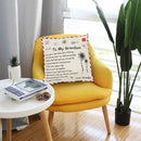 TDR - Sierkussensloop - 45x45 cm  - leuk als cadeau voor grootvader naar kleinzoon -  "To my grandson"