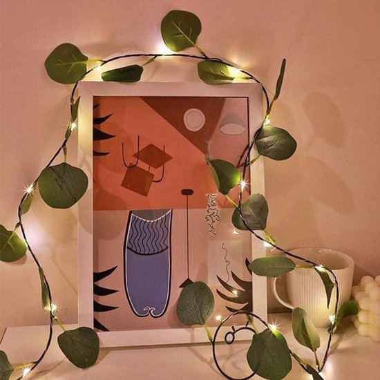led lichtstring/lichtsnoer eucalyptusbladeren wijnstok licht 10meter 100 lampjes-wekt op batterij