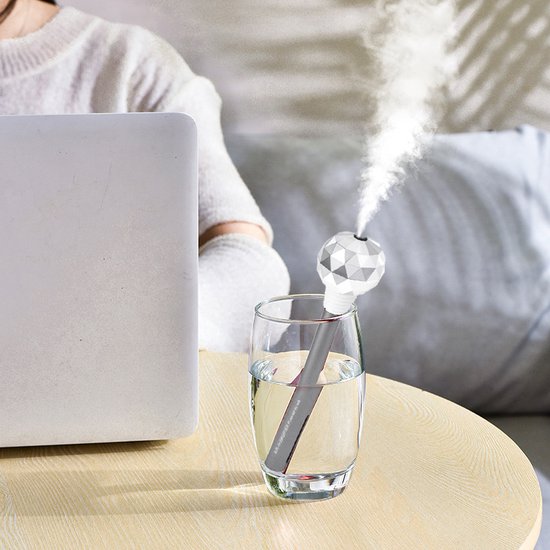 Creatieve Mini USB Lolly Stijl Luchtbevochtiger - Draagbaar, stil en magisch toverstafje -grijs