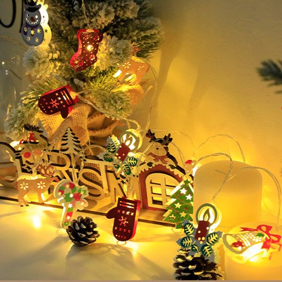 3 Meter Kerst Lichtsnoer met 20 IJzeren Figuren – Feestelijk