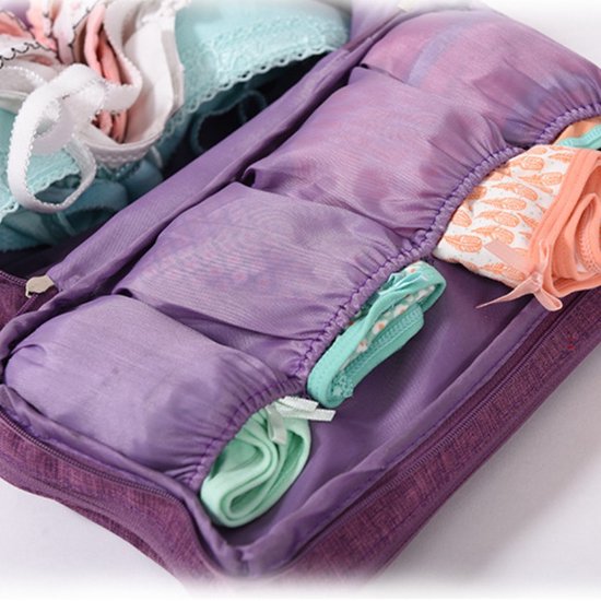 Multifunctionele lingerie/ondergoed tas - make-up tasje-toilettas 27 * 14,5 * 12CM-paars