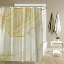 Unikorf waterdicht douchegordijn 180x200 - marmer, wit/goud