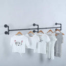 Wandgemonteerde matzwarte metalen kledingstang 180 cm 50 kg