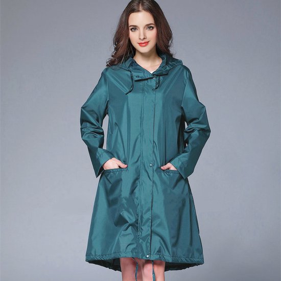 opvouwbare regenjas- waterdicht-met gratis draagtas- One Size- oceaanblauw