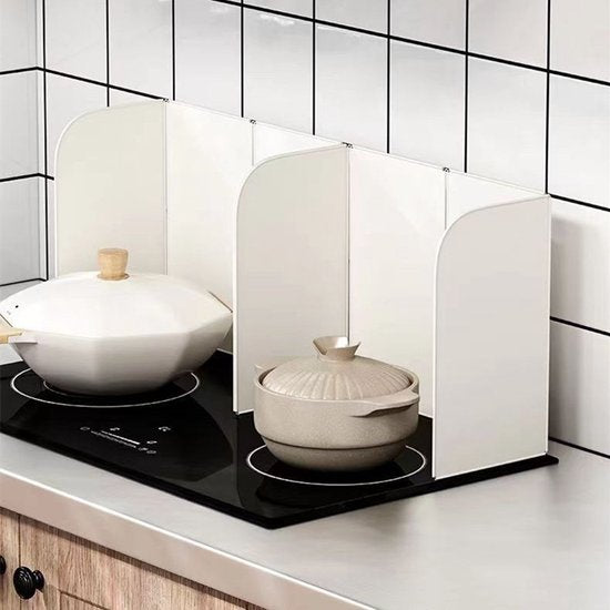 Opvouwbare Keuken Spatbescherming - Hittebestendig Melkwit