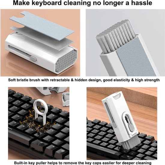 8-in-1 Schoonmaakset voor Laptops, Tablets en Telefoons
