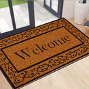 Kunststof deurmat Welcome 60x80 cm kokoslook antislip PVC