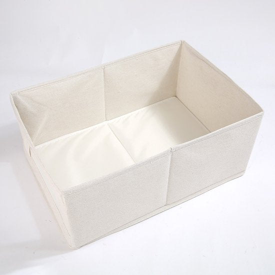 Merkloos: 2 stuks Beige Opbergdoos, Opvouwbaar & Stapelbaar