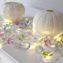 LED Lichtsnoer met kristallen kralen - 10 lampjes 1.5m