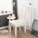 2x Stoelhoezen Stretch Imitatieleer Waterdicht Cream