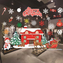 Kerst Raamstickers met Kerstman ,kerstbomen en sneeuwpop - H