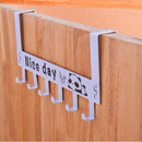 TDR-Deurkapstok Met 6 Haken-Deurhanger-Kapstok Hangend -wit