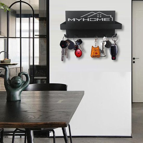 TDR-sleutelrek met plank sleutelbord-Sleutel organizer-zwart